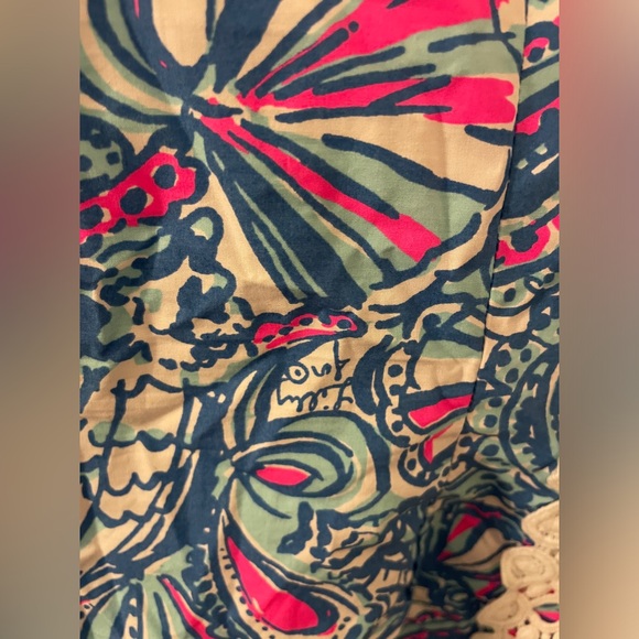 LILLY PULITZER x Target Shift DRESS 2 Blue Multicolored Lace Trim Sleeveless - Picture 4 of 5